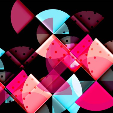 Siyah arka plan üzerine daire öğeleri