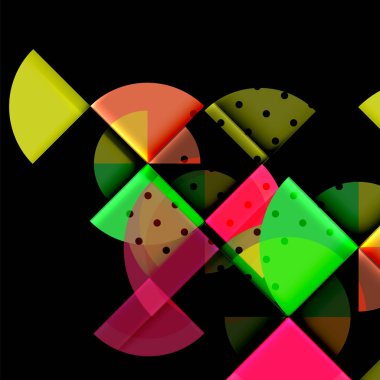 Siyah arka plan üzerine daire öğeleri