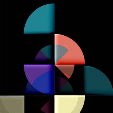 Siyah arka plan üzerine daire öğeleri