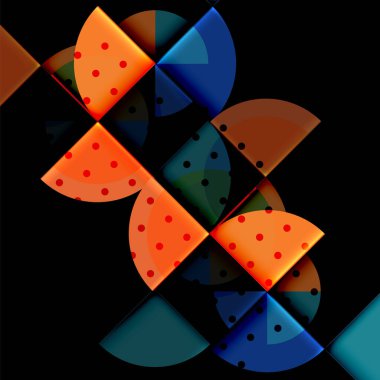 Siyah arka plan üzerine daire öğeleri