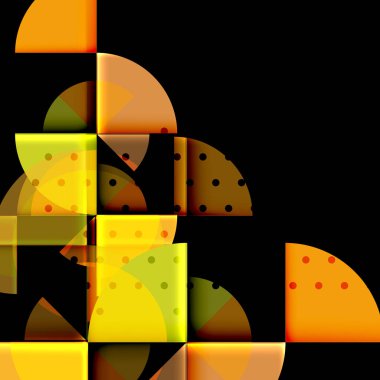 Siyah arka plan üzerine daire öğeleri