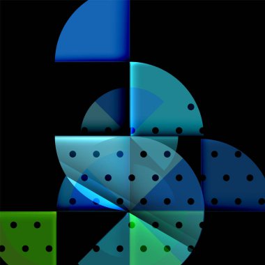 Siyah arka plan üzerine daire öğeleri