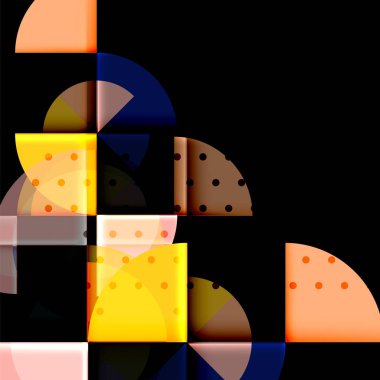 Siyah arka plan üzerine daire öğeleri