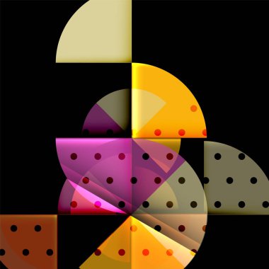 Siyah arka plan üzerine daire öğeleri