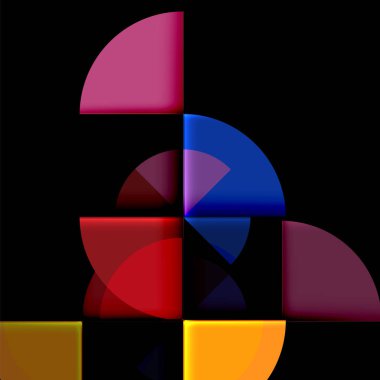 Siyah arka plan üzerine daire öğeleri