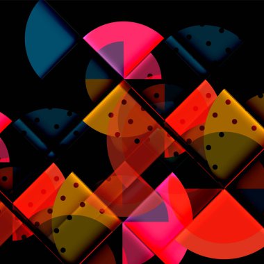 Siyah arka plan üzerine daire öğeleri