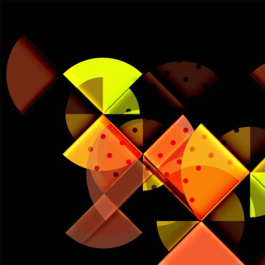 Siyah arka plan üzerine daire öğeleri