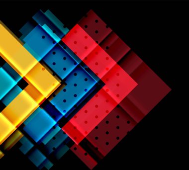 Siyah arka plan üzerinde renkli oklar