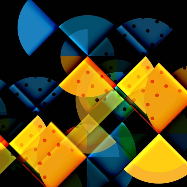 Siyah arka plan üzerine daire öğeleri