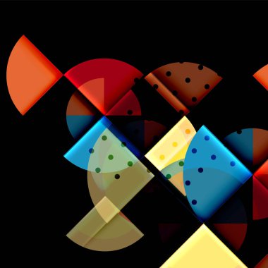 Siyah arka plan üzerine daire öğeleri