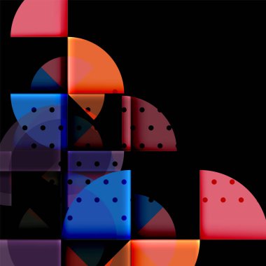 Siyah arka plan üzerine daire öğeleri