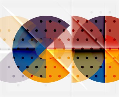 Siyah arka plan üzerine daire öğeleri