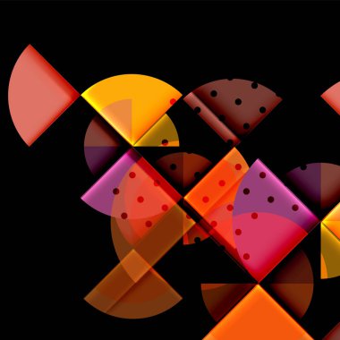 Siyah arka plan üzerine daire öğeleri