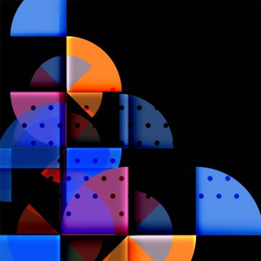 Siyah arka plan üzerine daire öğeleri