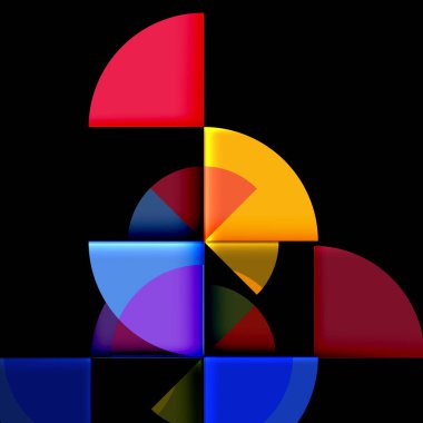 Siyah arka plan üzerine daire öğeleri