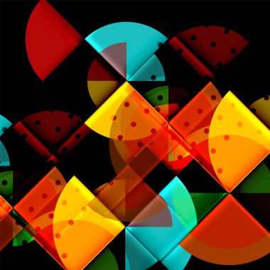 Siyah arka plan üzerine daire öğeleri