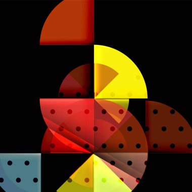 Siyah arka plan üzerine daire öğeleri