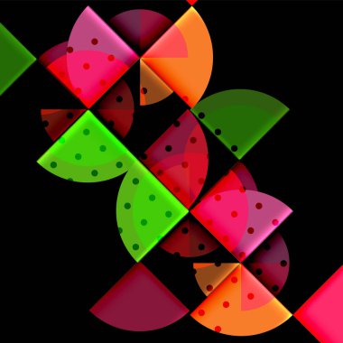 Siyah arka plan üzerine daire öğeleri