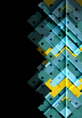 Siyah arka plan üzerinde renkli oklar