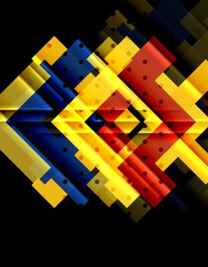 Siyah arka plan üzerinde renkli oklar