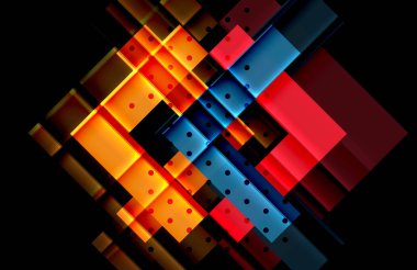 Siyah arka plan üzerinde renkli oklar