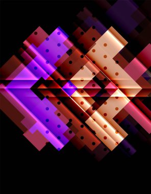 Siyah arka plan üzerinde renkli oklar