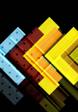 Siyah arka plan üzerinde renkli oklar