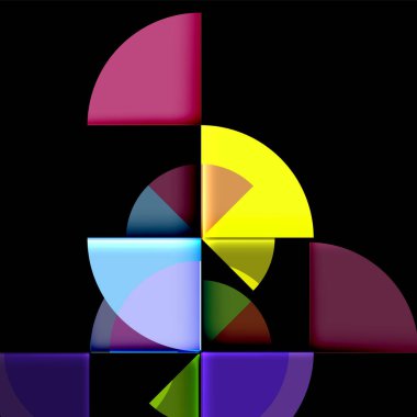 Siyah arka plan üzerine daire öğeleri