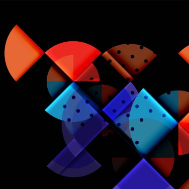 Siyah arka plan üzerine daire öğeleri