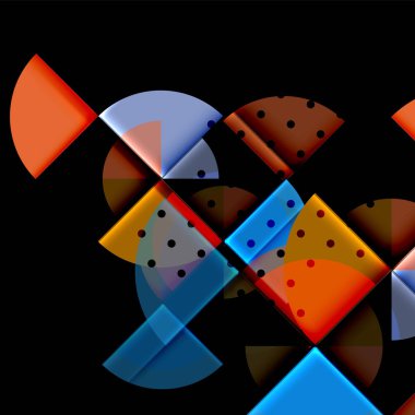 Siyah arka plan üzerine daire öğeleri