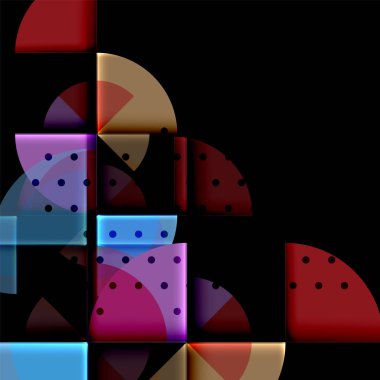 Siyah arka plan üzerine daire öğeleri