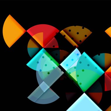 Siyah arka plan üzerine daire öğeleri