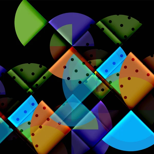 Siyah arka plan üzerine daire öğeleri