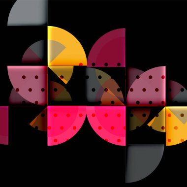 Siyah arka plan üzerine daire öğeleri