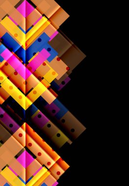 Siyah arka plan üzerinde renkli oklar