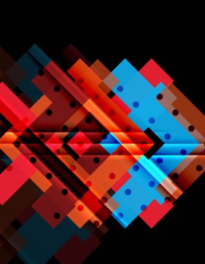 Siyah arka plan üzerinde renkli oklar