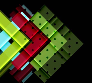 Siyah arka plan üzerinde renkli oklar