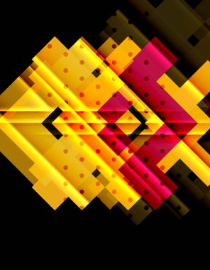 Siyah arka plan üzerinde renkli oklar