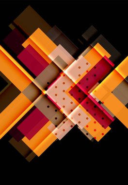 Renkli üçgenler ve oklar koyu arka plan üzerinde