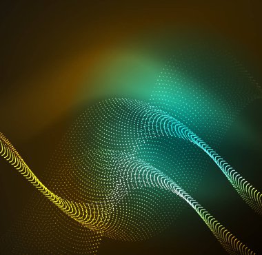 parlayan parçacıkların 3D ışıklı dalga