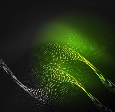 parlayan parçacıkların 3D ışıklı dalga