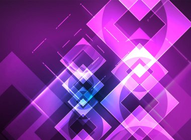 Karanlık, dijital arka plan parlayan kareler