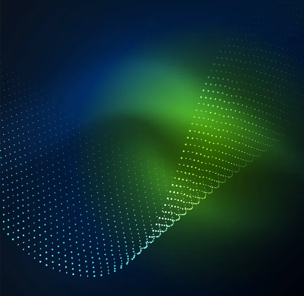 3D освещаемая волна светящихся частиц — стоковый вектор