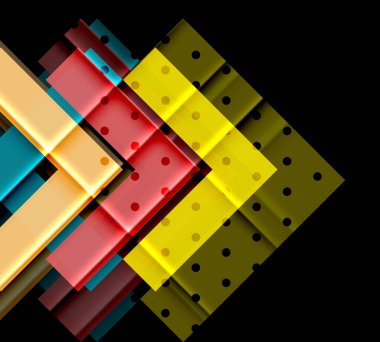 Siyah arka plan üzerinde renkli oklar