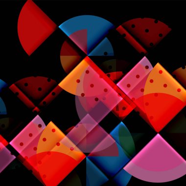 Siyah arka plan üzerine daire öğeleri