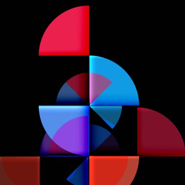 Siyah arka plan üzerine daire öğeleri