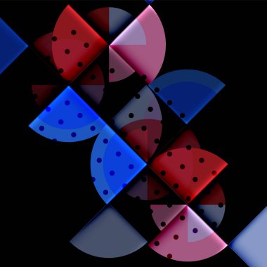 Siyah arka plan üzerine daire öğeleri