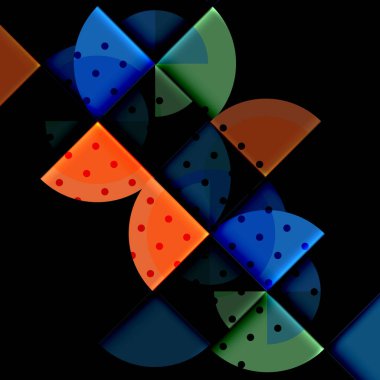 Siyah arka plan üzerine daire öğeleri