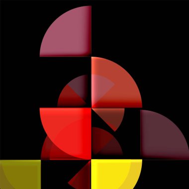 Siyah arka plan üzerine daire öğeleri