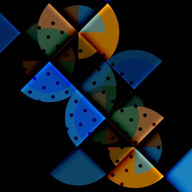 Siyah arka plan üzerine daire öğeleri